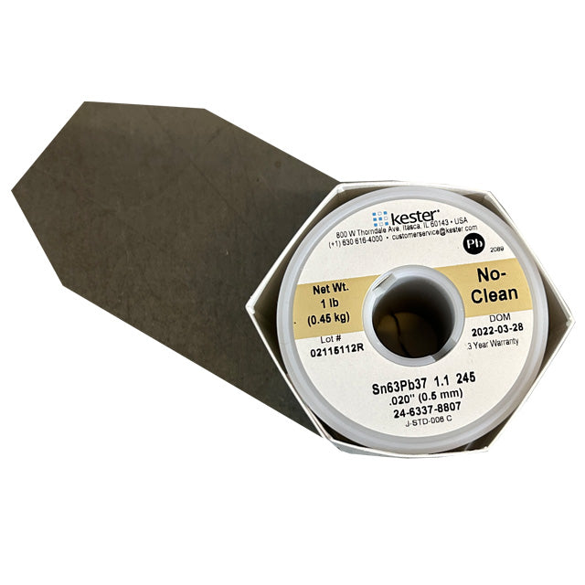 Kester 24-6337-8807 Sn63Pb37 No-Clean Solder Wire, top of spool