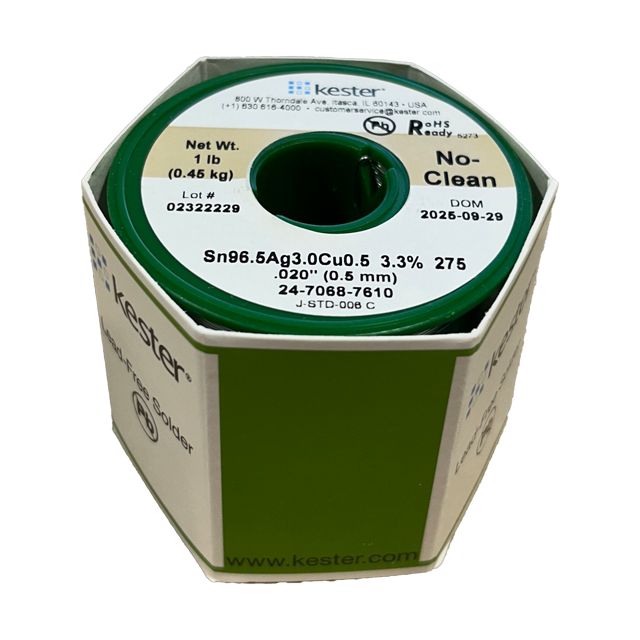 Solder Wire: Kester .020" 24-7068-7610 SAC 3.3%/275