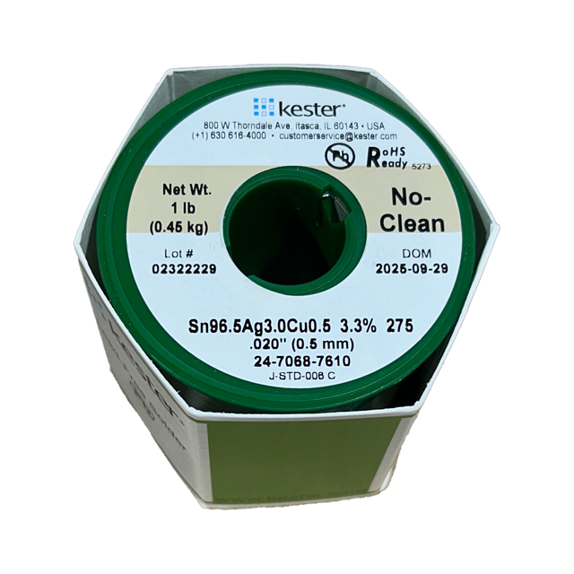 Solder Wire: Kester .020" 24-7068-7610 SAC 3.3%/275