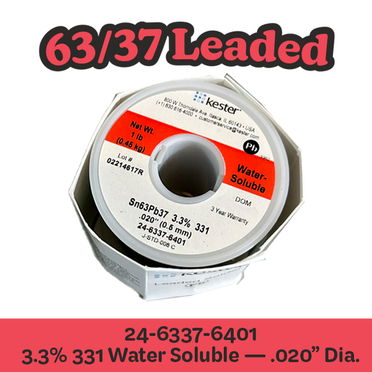 Solder Wire: Kester .020" 24-6337-6401 Sn63Pb37  3.3%/331