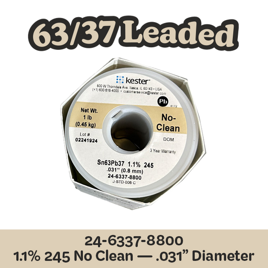 Solder Wire: Kester .031" 24-6337-8800 Sn63Pb37 1.1%/245