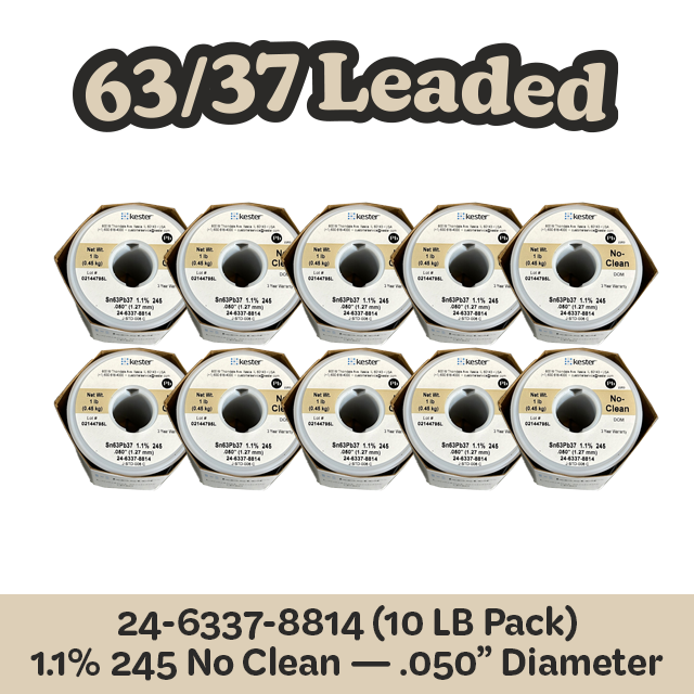 Solder Wire Kester .050" 24-6337-8814 Sn63Pb37  1.1%/245 (Pack of 10)