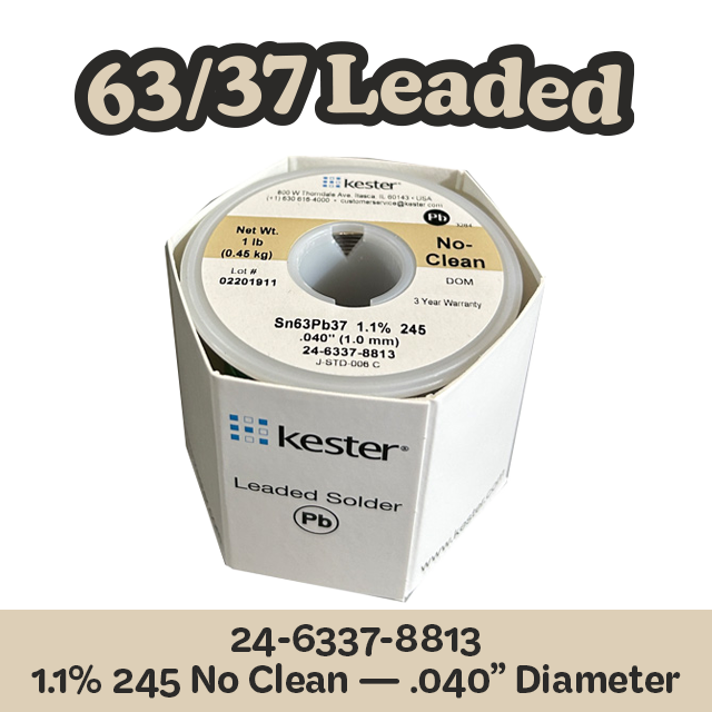 Solder Wire: Kester .040" 24-6337-8813 Sn63Pb37 1.1%/245