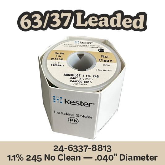 Solder Wire: Kester .040" 24-6337-8813 Sn63Pb37 1.1%/245
