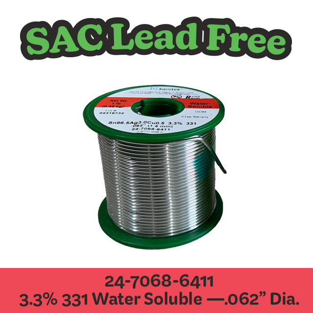Solder Wire: Kester .062" 24-7068-6411 SAC 3.3%/331