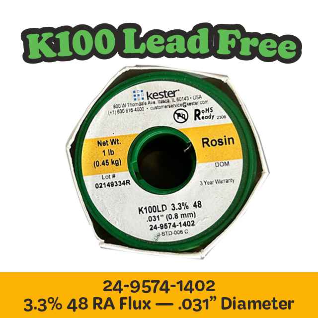 Solder Wire: Kester .031" 24-9574-1402 K100LD 3.3%/48