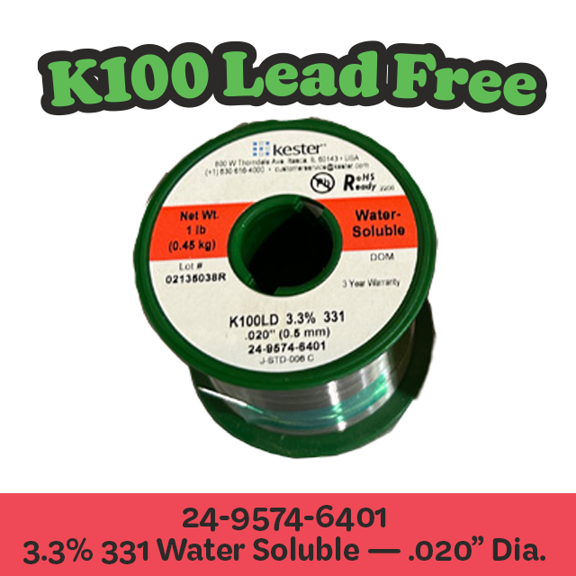 Solder Wire: Kester .020" 24-9574-6401 K100LD 3.3%/331