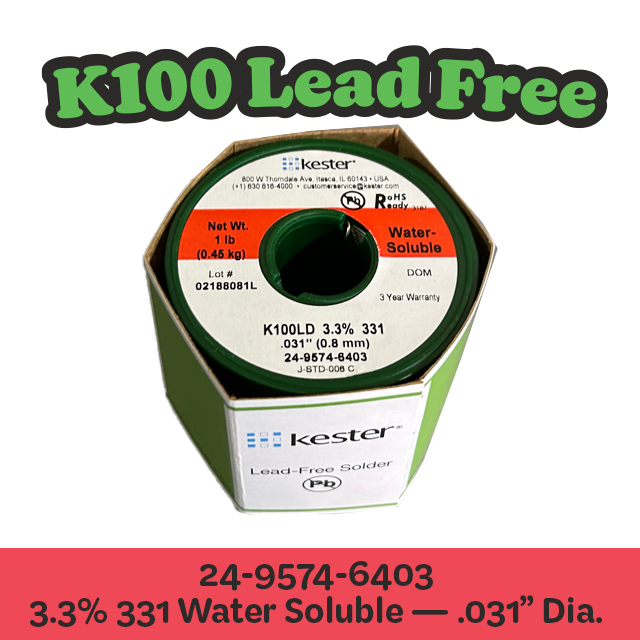 Solder Wire: Kester .031" 24-9574-6403 K100LD 3.3%/331