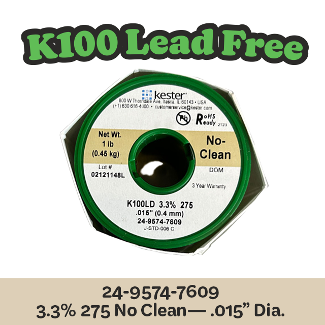 Solder Wire: Kester .015"24-9574-7609 K100LD 3.3%/275