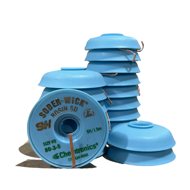 Solder Wick 80-3-5 Desoldering tool Rosin, front of spool.