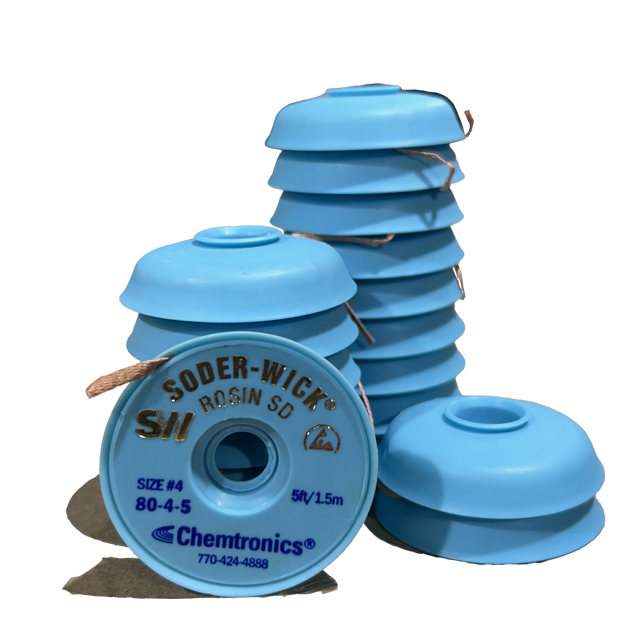 Solder Wick 80-4-5 Desoldering Braid Rosin, stack of spools