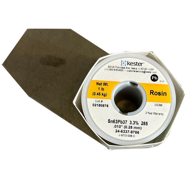Kester 24-6337-9756 Sn63Pb37 Rosin Solder Wire, top of spool