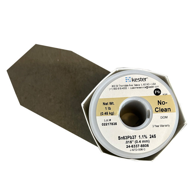 Kester 24-6337-8806 Sn63Pb37 No-Clean Solder Wire, top of spool
