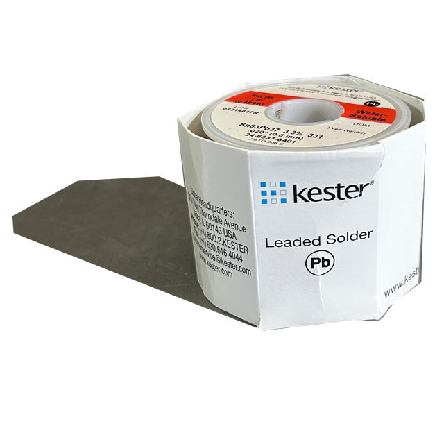 Kester 24-6337-6401 Sn63Pb37 water Soluble Solder Wire, front of spool