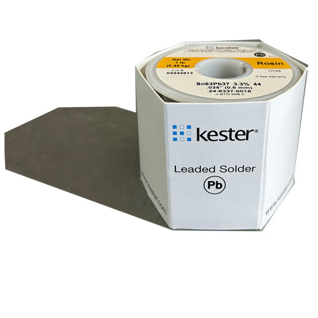 Kester 24-6337-0018 Sn63Pb37 Rosin Solder Wire, front of spool