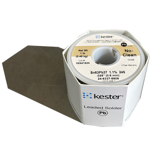 Kester 24-6337-8809 Sn63Pb37 No-Clean Solder Wire, front of spool