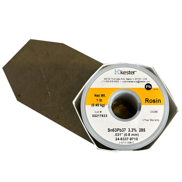 Kester 24-6337-9710 Sn63Pb37 Rosin Solder Wire, top of spool