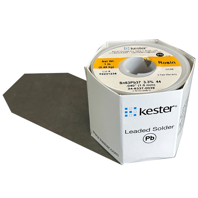 Kester 24-6337-0039 Sn63Pb37 Rosin Solder Wire, front of spool