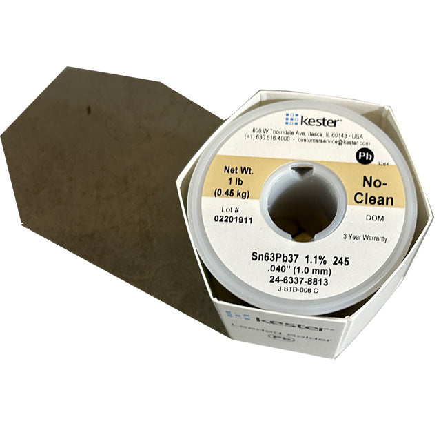 Kester 24-6337-8813 Sn63Pb37 No-Clean Solder Wire, top of spool