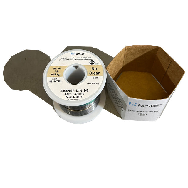 Kester 24-6337-8814 Sn63Pb37 No-Clean Solder Wire, top of spool out of package