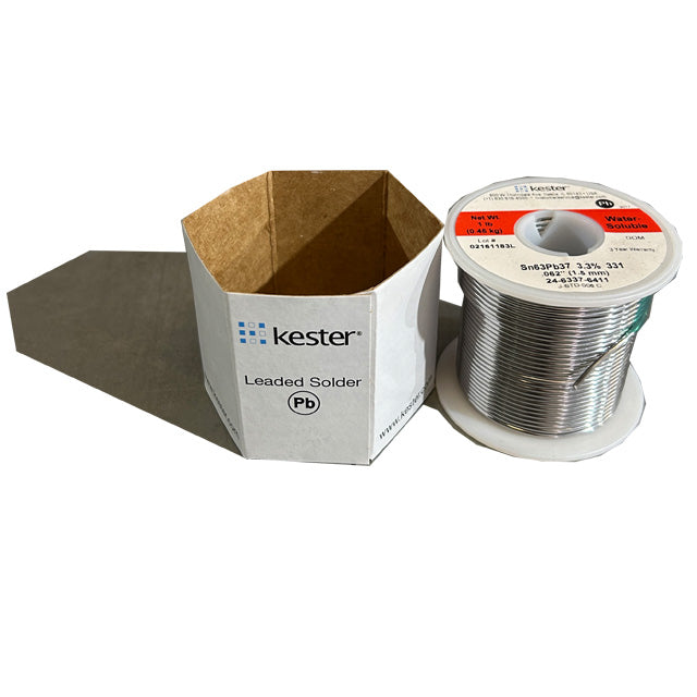 Kester 24-6337-6411 Sn63Pb37 water Soluble Solder Wire, top of spool out of package