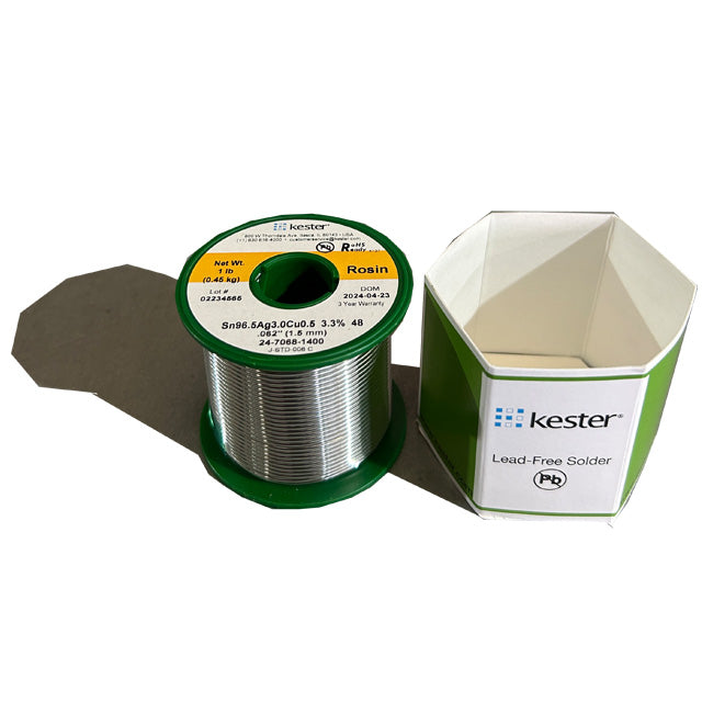 Kester Lead Free Solder 24-7068-1400, top of spool out of package