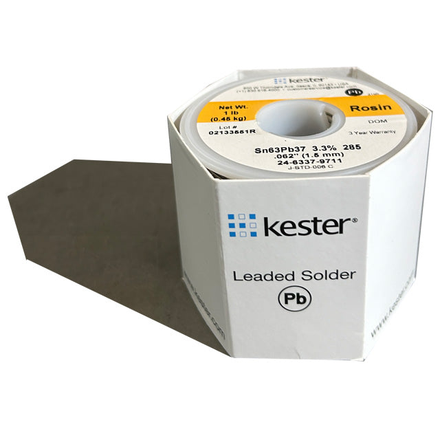 Kester Solder Wire 63/37 .062 Diameter Rosin core, front of spool