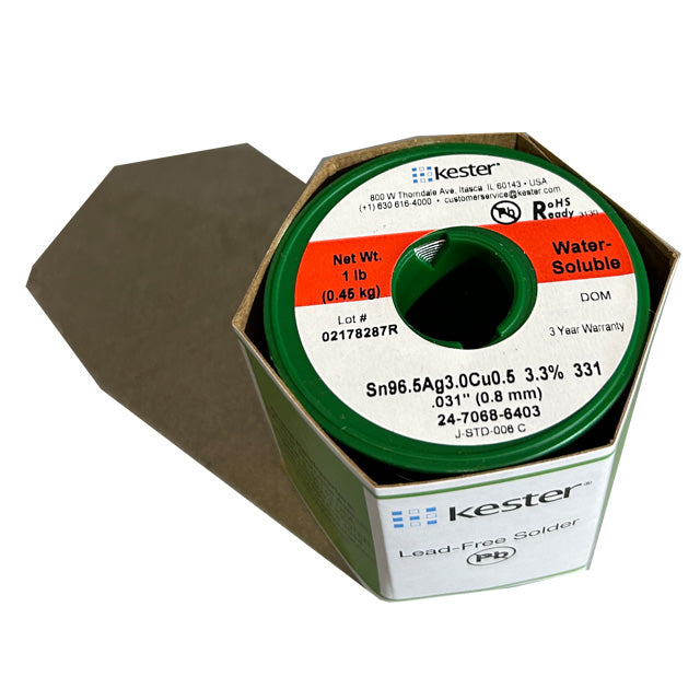 Kester 24-7068-6403 SAC Water Soluble Solder Wire, top of spool
