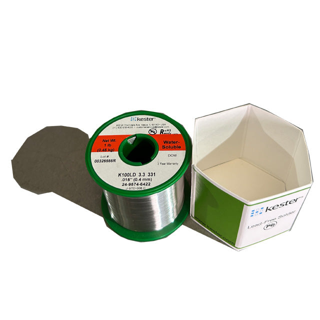 Kester K100LD (99.3% Tin .7% Cu) 24-9574-6422 Lead Free Solder Wire, top of spool out of package