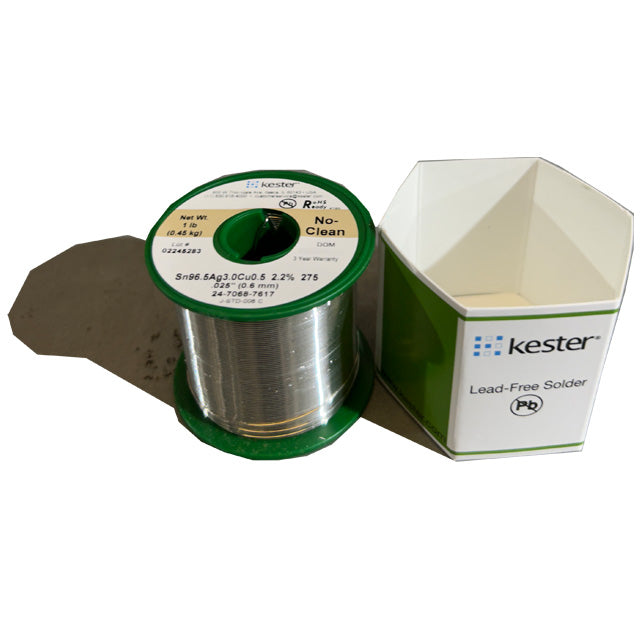 Kester 24-7068-7617 SAC Sn96.5Ag3Cu0.5 No Clean Solder Wire, Top of spool out of package