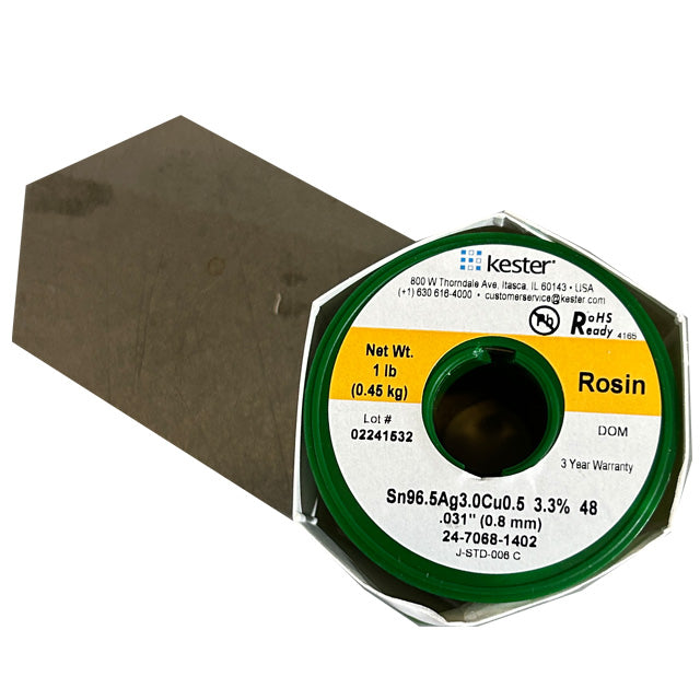Kester 24-7068-1402 SAC Rosin Solder Wire, top of spool