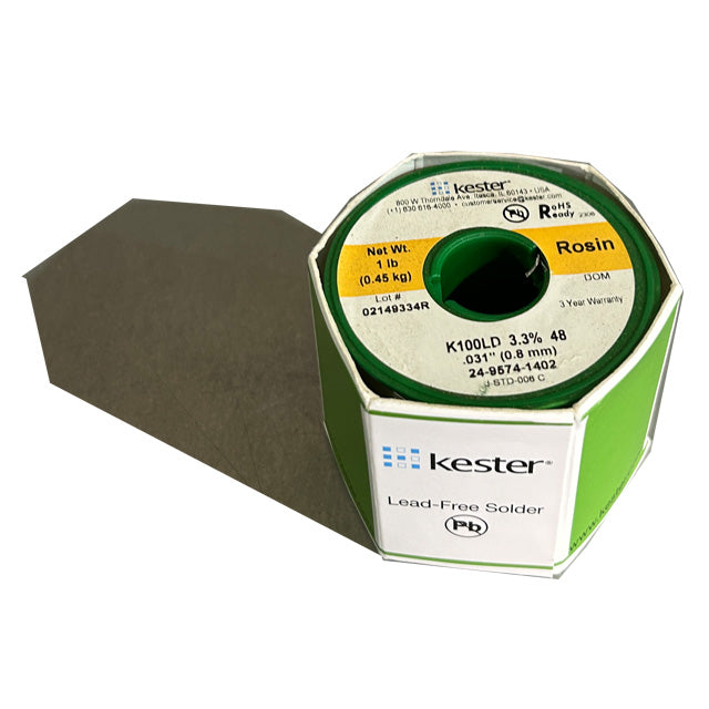 Kester K100LD (99.3% Tin .7% Cu) 24-9574-1402 Lead Free Solder Wire, top of spool