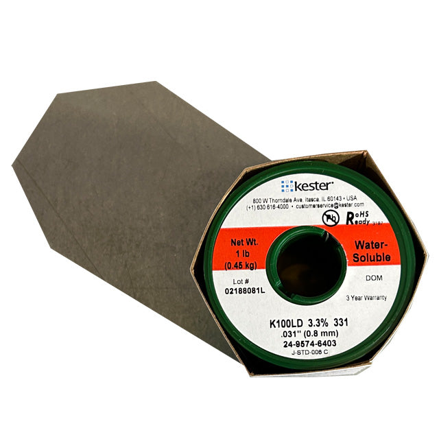 Kester K100LD (99.3% Tin .7% Cu) 24-9574-6403 Lead Free Solder Wire, top of spool