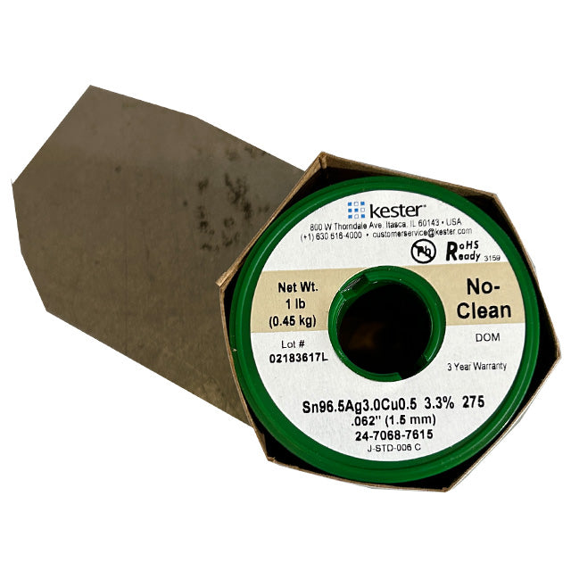 Kester 24-7068-7615 SAC No Clean Solder Wire, Top of spool