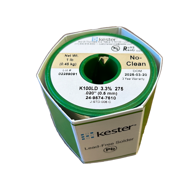 Wire Solder Kester .020 Diameter 24-9574-7610 top and front of spool
