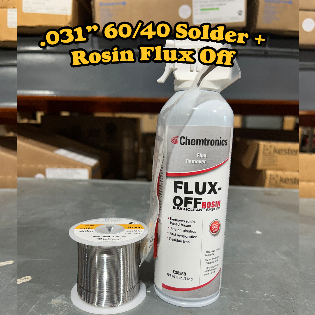 .031" 60/40 Rosin Solder + Flux Remover Bundle
