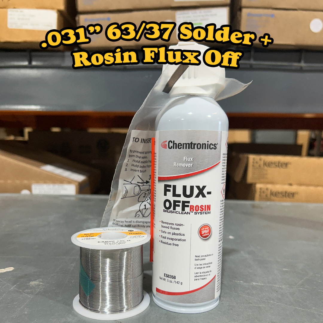 .031" 63/37 Rosin Solder + Flux Remover Bundle