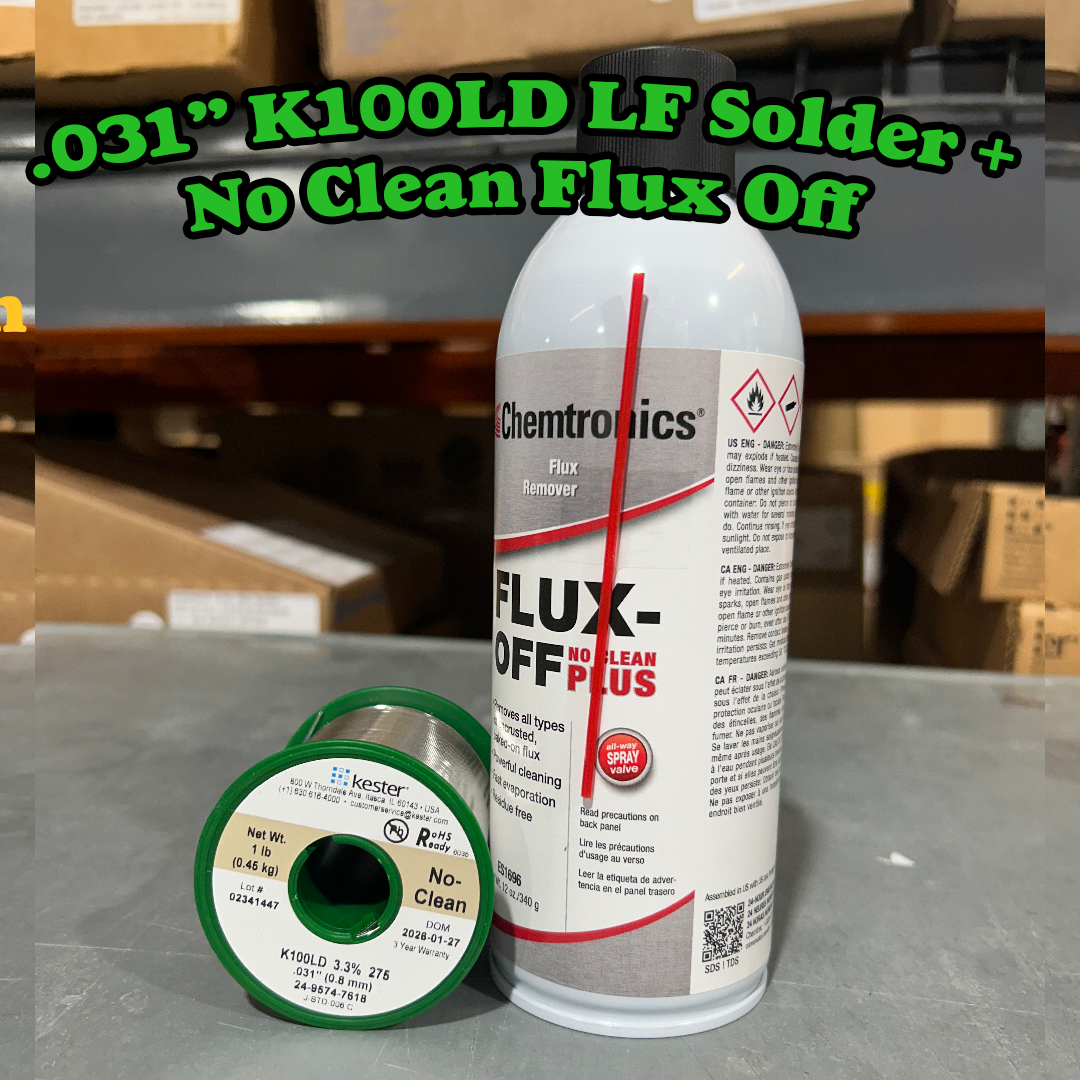 .031" K100 No Clean Flux Core + No Clean Flux Remover
