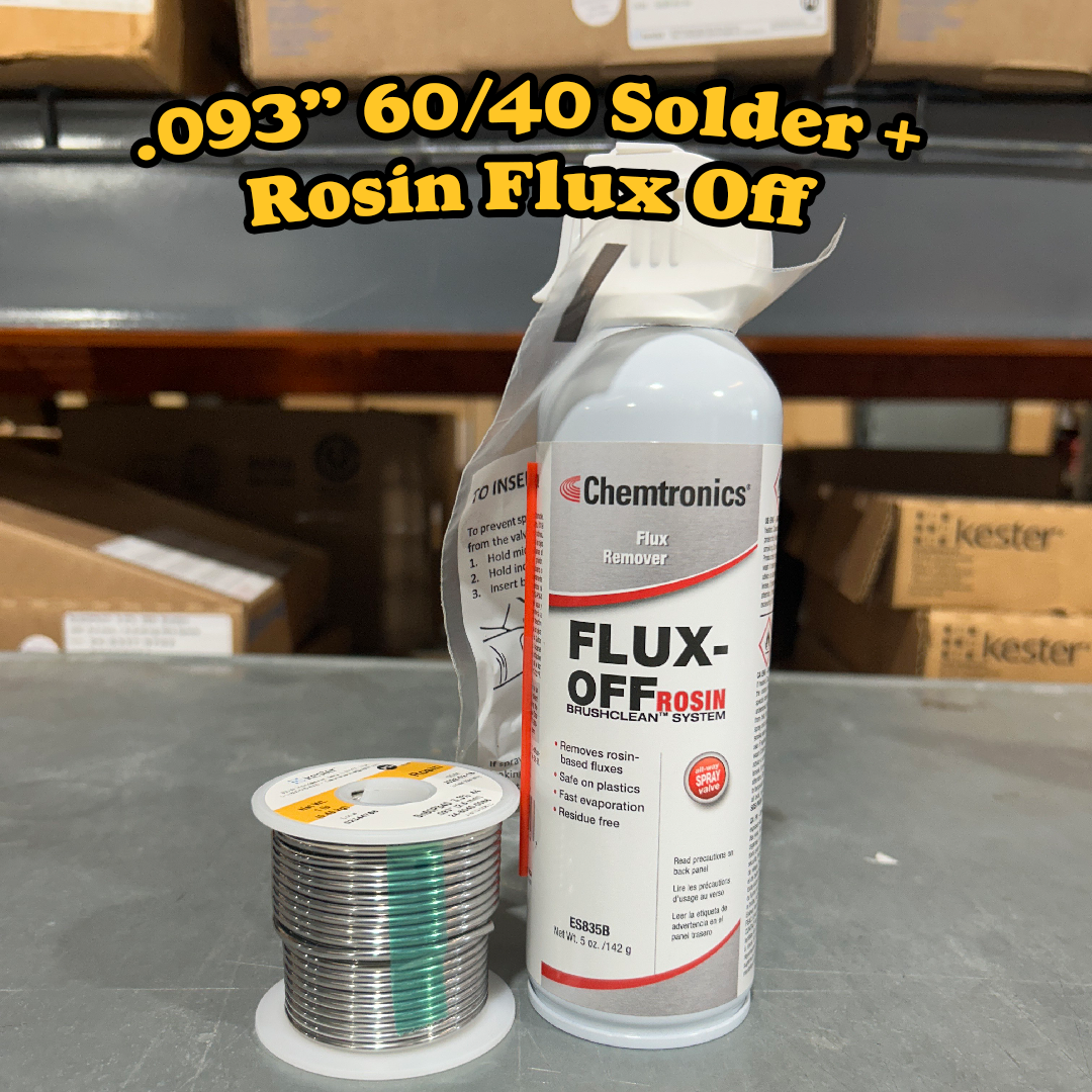 .093" 60/40 Rosin Solder + Flux Remover Bundle