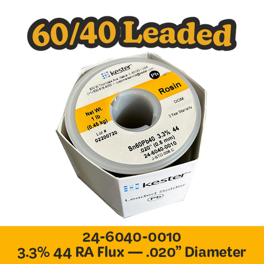 Solder Wire: Kester .020" 24-6040-0010 Sn60Pb40 3.3%/44