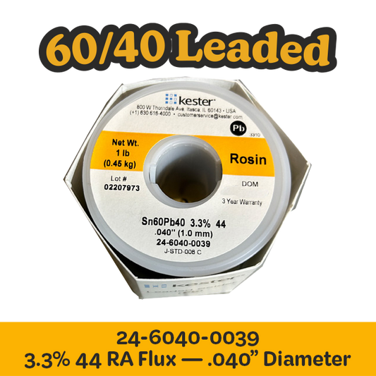 Solder Wire: Kester .040" 24-6040-0039 Sn60Pb40  3.3%/44