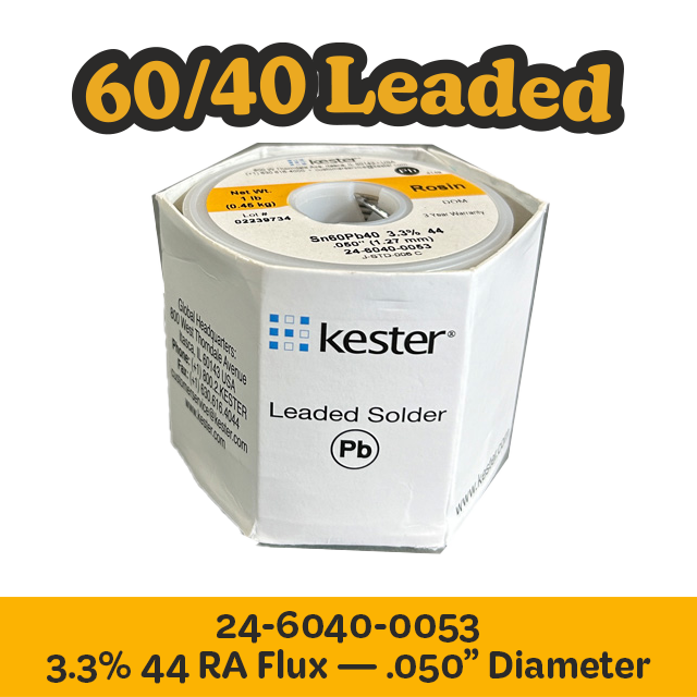 Solder Wire: Kester .050" 24-6040-0053 Sn60Pb40 3.3%/44