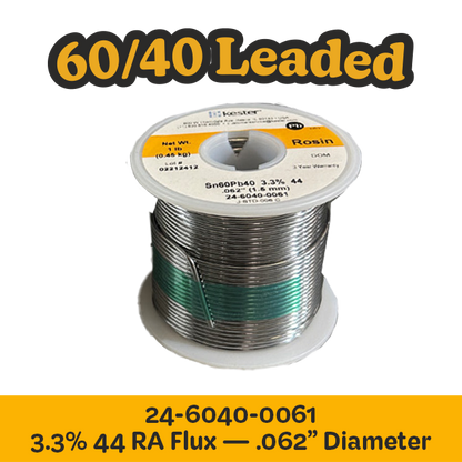 Solder Wire: Kester .062" 24-6040-0061 Sn60Pb40 3.3%/44