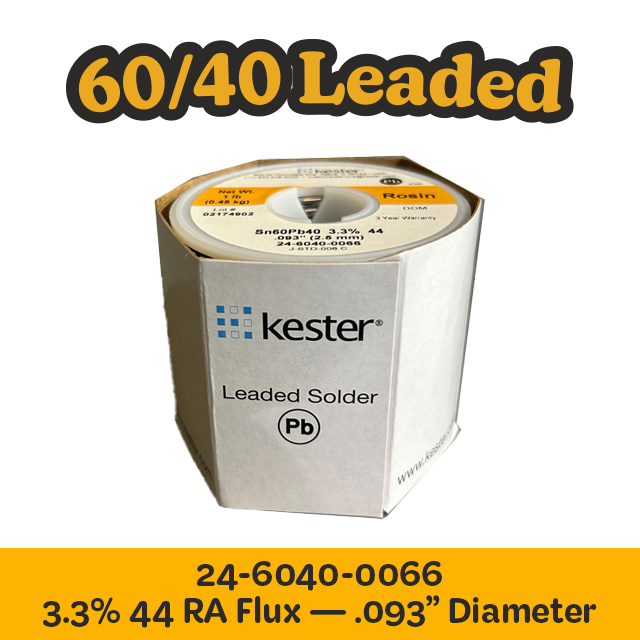 Solder Wire: Kester .093" 24-6040-0066 Sn60Pb40 3.3%/44