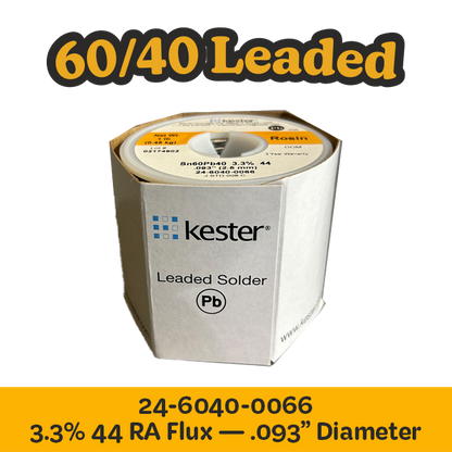 Solder Wire: Kester .093" 24-6040-0066 Sn60Pb40 3.3%/44