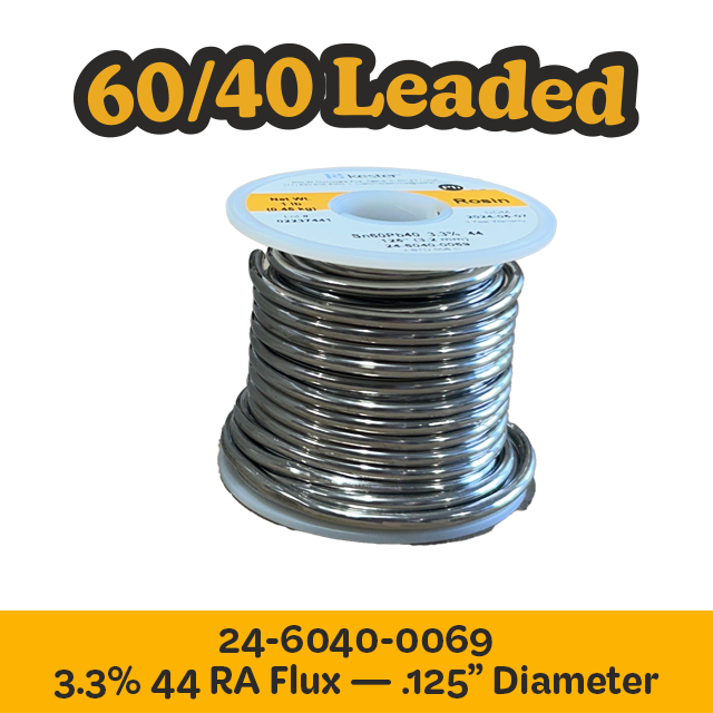 Solder Wire: Kester .125" 24-6040-0069 Sn60Pb40 3.3% /44