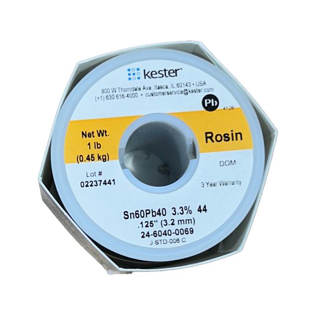 Solder Wire: Kester .125" 24-6040-0069 Sn60Pb40 3.3% /44
