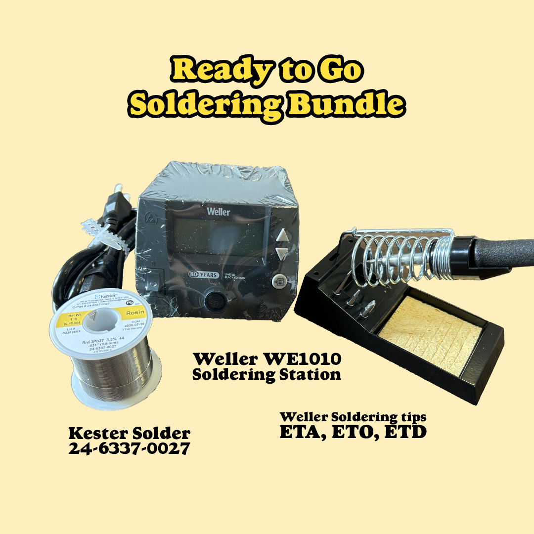 Weller WE1010 Soldering Kit – Kester 63/37 .031" Solder Roll, ETA ETO ETD Replacement Tips