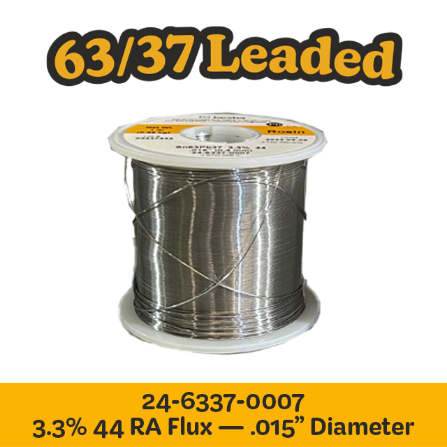 Solder Wire: Kester .015" 24-6337-0007 Sn63Pb37 3.3%/44