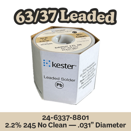 Solder Wire: Kester .031" 24-6337-8801 Sn63Pb37 2.2%/245